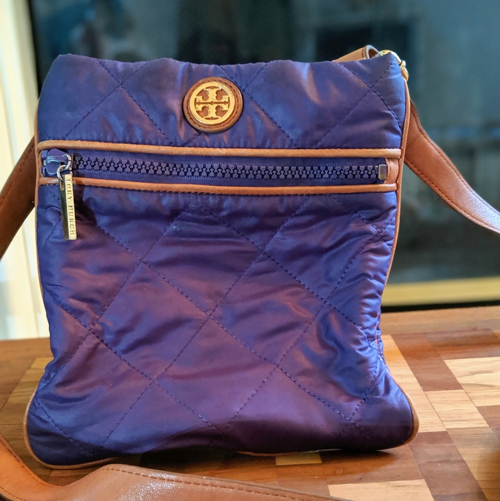 *** Tory Burch  Purple Nylon Small Cross Body***